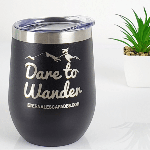 Dare To Wander Stainless Steel 12 oz Wine Tumbler New